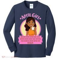 April Birthday Girl Knows More Than You Realize Kids Long Sleeve Shirt thumb 0