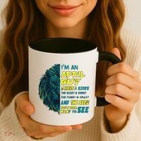 April Birthday Guy Has 3 Sides Sweet Funny Crazy  Coffee Mug thumb 3