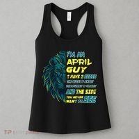 April Birthday Guy Has 3 Sides Sweet Funny Crazy  Women's Tank Top thumb 3