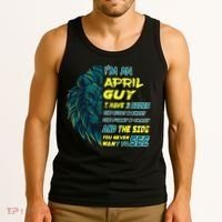 April Birthday Guy Has 3 Sides Sweet Funny Crazy  Tank Top thumb 3