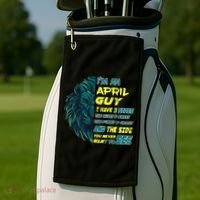 April Birthday Guy Has 3 Sides Sweet Funny Crazy  Golf Towel thumb 2