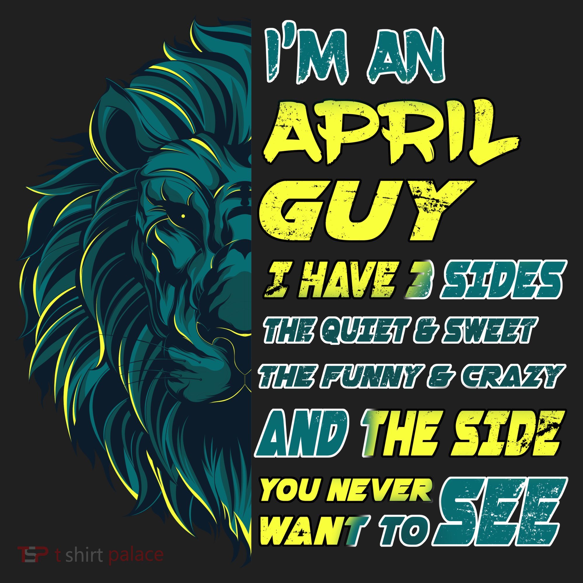 April Birthday Guy Has 3 Sides Sweet Funny Crazy  Golf Towel
