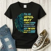 April Birthday Guy Has 3 Sides Sweet Funny Crazy  Women's T-Shirt thumb 3