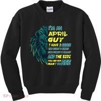 April Birthday Guy Has 3 Sides Sweet Funny Crazy  Kids Sweatshirt thumb 0