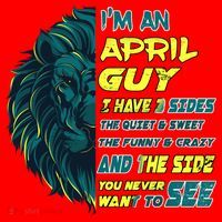 April Birthday Guy Has 3 Sides Sweet Funny Crazy  Santa Hat thumb 1