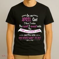 April Girl Sweet But Crazy Funny Birthday T-Shirt thumb 3