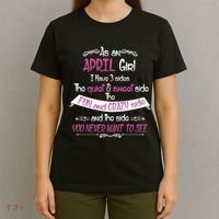 April Girl Sweet But Crazy Funny Birthday T-Shirt thumb 4