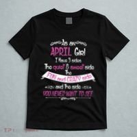 April Girl Sweet But Crazy Funny Birthday T-Shirt thumb 5