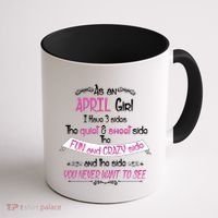 April Girl Sweet But Crazy Funny Birthday Coffee Mug thumb 1