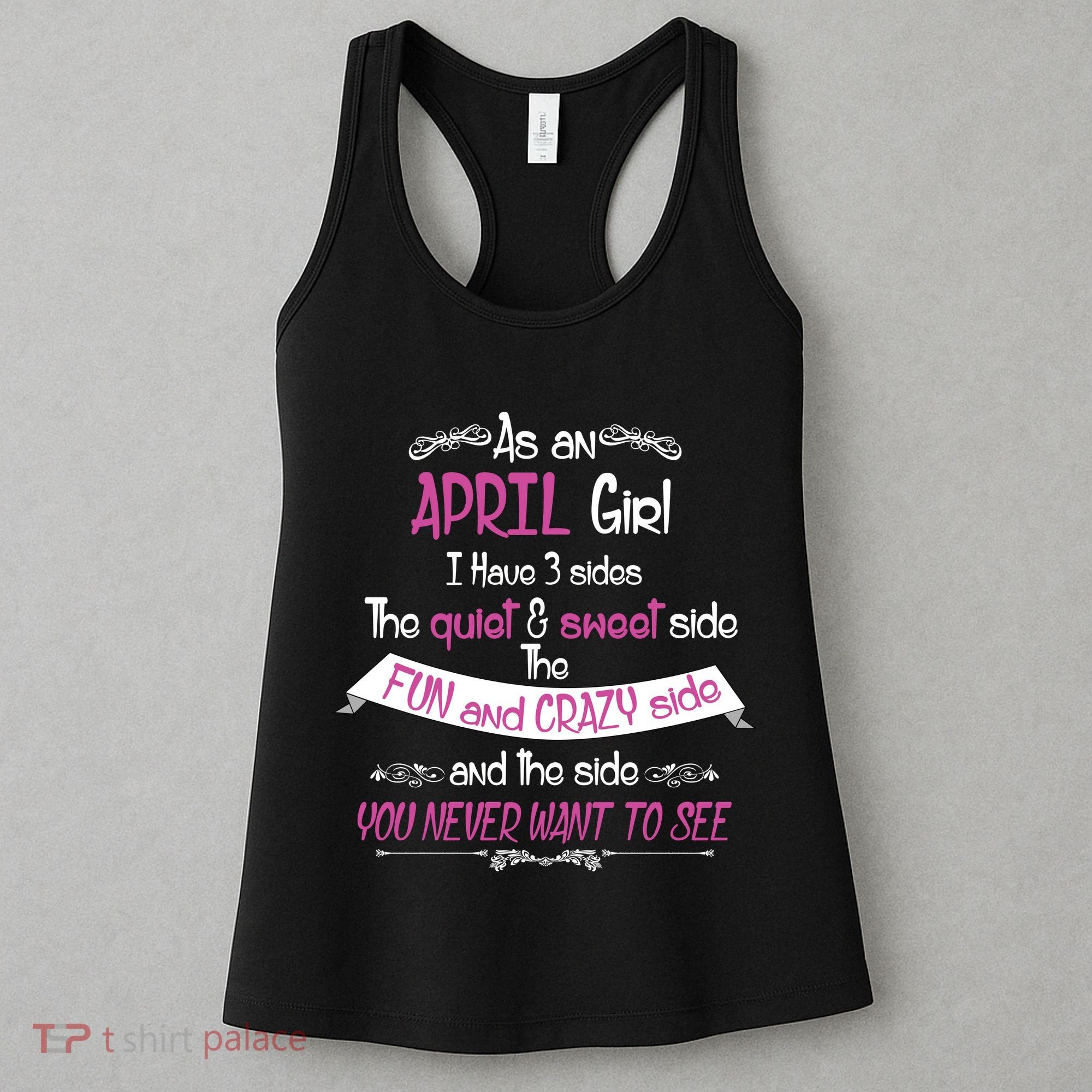 April Girl Sweet But Crazy Funny Birthday Women's Tank Top