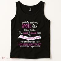 April Girl Sweet But Crazy Funny Birthday Tank Top thumb 2