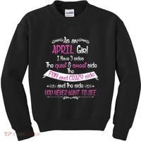 April Girl Sweet But Crazy Funny Birthday Kids Sweatshirt thumb 0