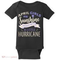 April Girls Are Sunshine Mixed With Hurricane Baby Bodysuit thumb 0