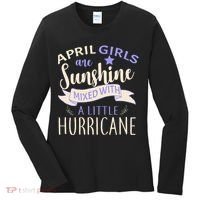 April Girls Are Sunshine Mixed With Hurricane Women's Long Sleeve Shirt thumb 0