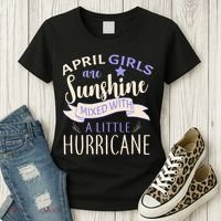 April Girls Are Sunshine Mixed With Hurricane Women's T-Shirt thumb 3
