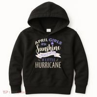 April Girls Are Sunshine Mixed With Hurricane Kids Hoodie thumb 0