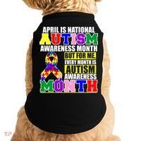 April is Autism Awareness Month For Me Every Month is AUTISM Awareness Doggie Tank thumb 0