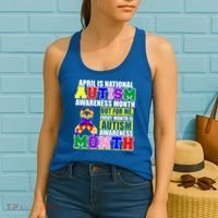 April is Autism Awareness Month For Me Every Month is AUTISM Awareness Women's Tank Top thumb 2