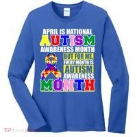 April is Autism Awareness Month For Me Every Month is AUTISM Awareness Women's Long Sleeve Shirt thumb 0
