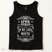 April Woman Funny Birthday Tank Top thumb 2