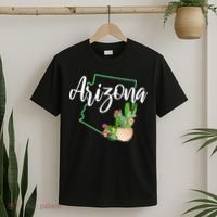 Arizona Pride State Map Cactus Vintage Arizona T-Shirt thumb 2