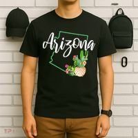 Arizona Pride State Map Cactus Vintage Arizona T-Shirt thumb 6