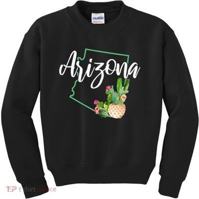 Arizona Pride State Map Cactus Vintage Arizona Kids Sweatshirt