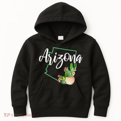 Arizona Pride State Map Cactus Vintage Arizona Kids Hoodie