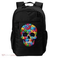 Autism Puzzle Skull Artistic Autism Awareness Support Gift Backpack thumb 0