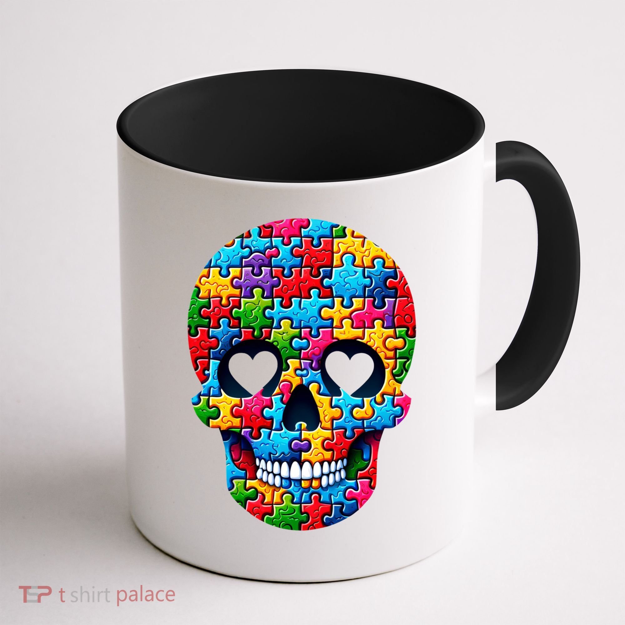 Autism Puzzle Skull Artistic Autism Awareness Support Gift Coffee Mug