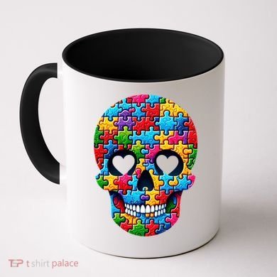 Autism Puzzle Skull Artistic Autism Awareness Support Gift Coffee Mug