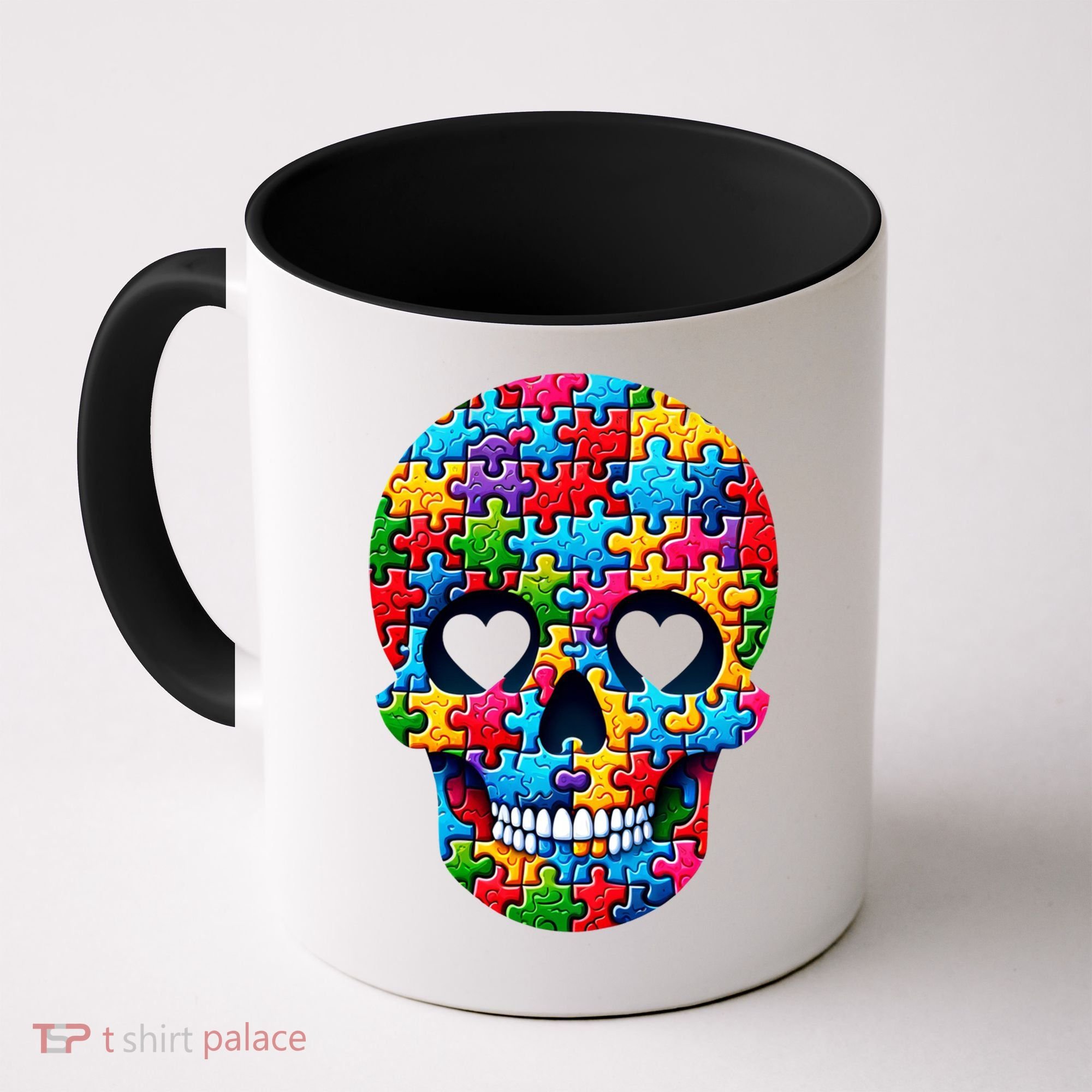 Autism Puzzle Skull Artistic Autism Awareness Support Gift Coffee Mug