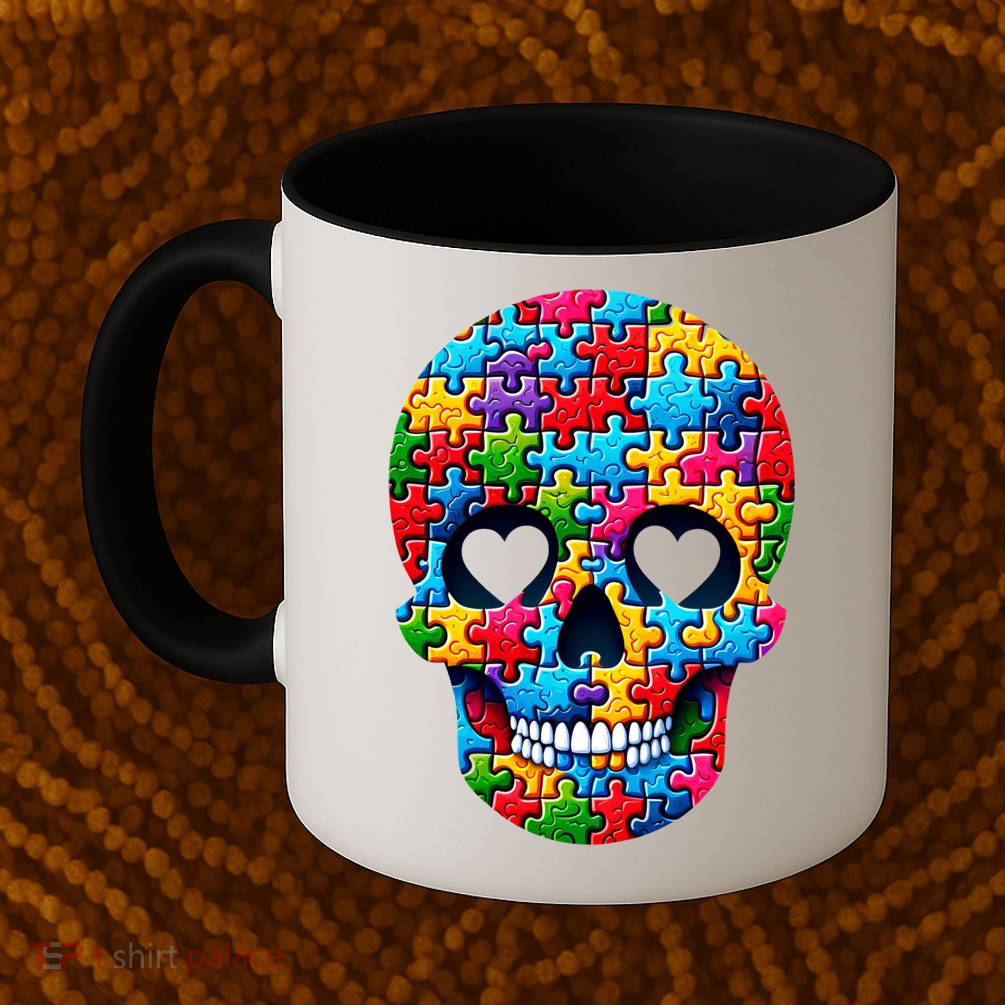 Autism Puzzle Skull Artistic Autism Awareness Support Gift Coffee Mug
