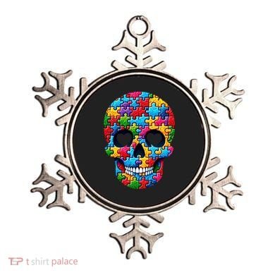 Autism Puzzle Skull Artistic Autism Awareness Support Gift Ornament