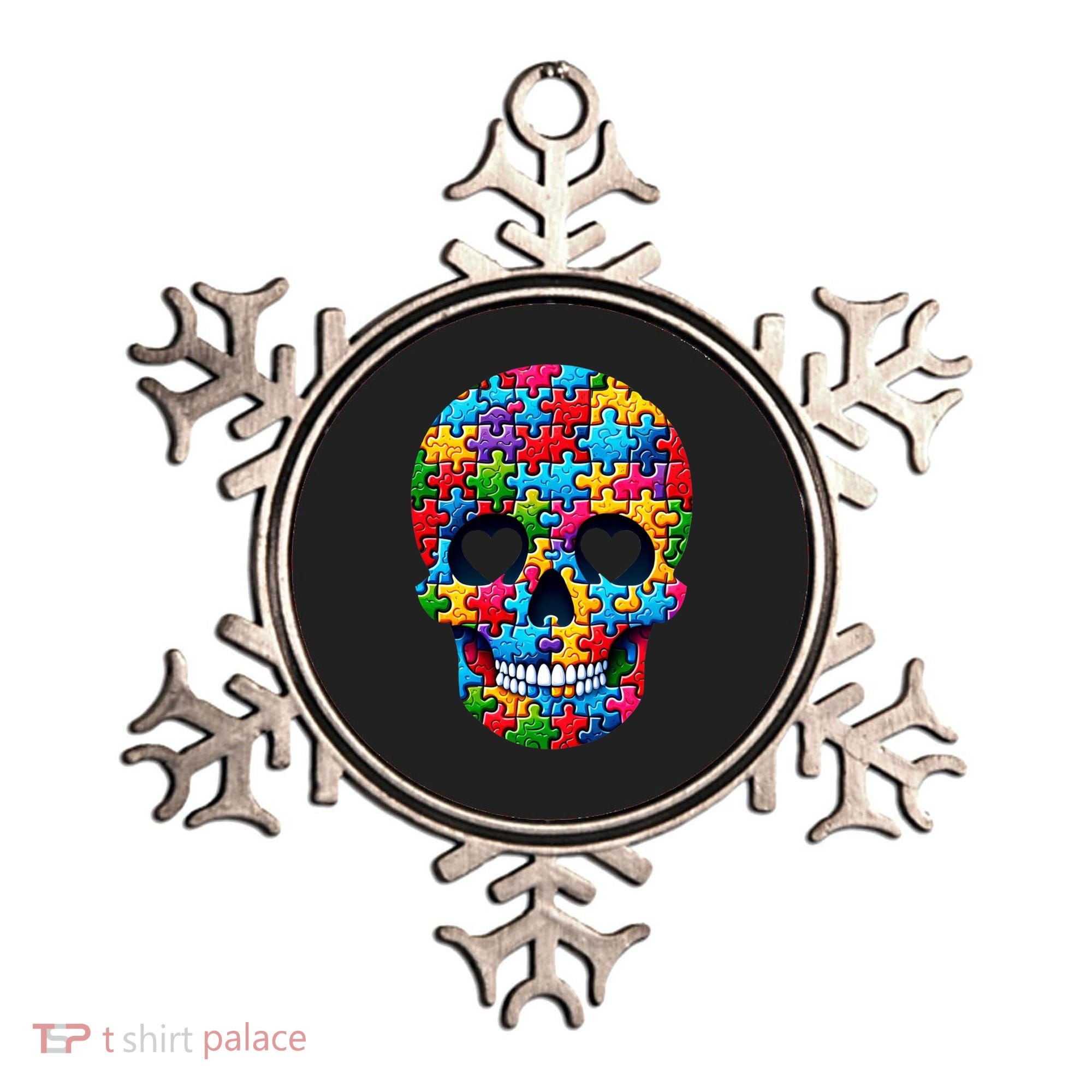 Autism Puzzle Skull Artistic Autism Awareness Support Gift Ornament
