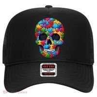 Autism Puzzle Skull Artistic Autism Awareness Support Gift Hat thumb 0