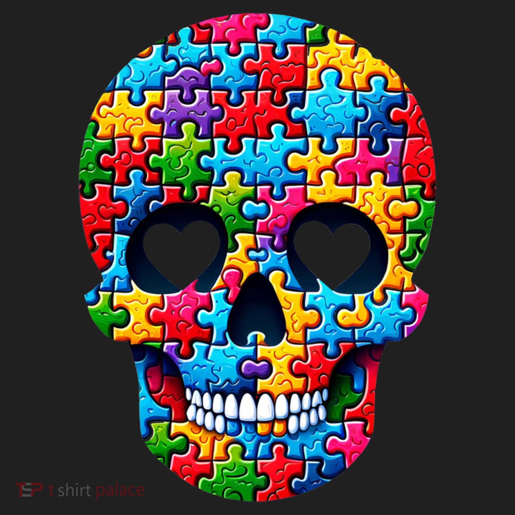 Autism Puzzle Skull Artistic Autism Awareness Support Gift Hat