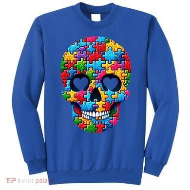Autism Puzzle Skull Artistic Autism Awareness Support Gift Sweatshirt