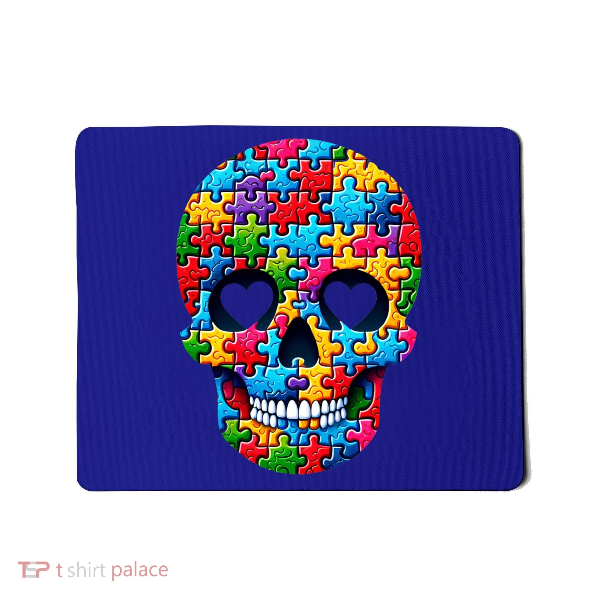 Autism Puzzle Skull Artistic Autism Awareness Support Gift Mousepad