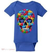 Autism Puzzle Skull Artistic Autism Awareness Support Gift Baby Bodysuit thumb 0