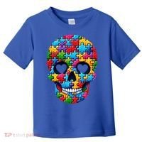 Autism Puzzle Skull Artistic Autism Awareness Support Gift Toddler T-Shirt thumb 0