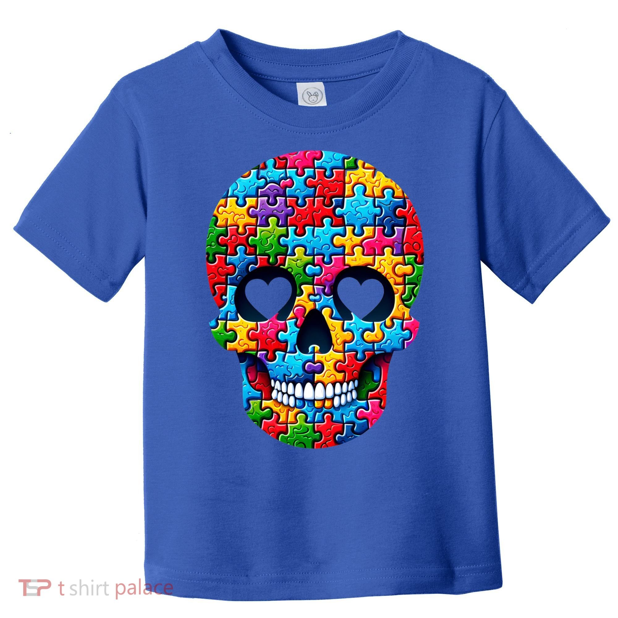 Autism Puzzle Skull Artistic Autism Awareness Support Gift Toddler T-Shirt