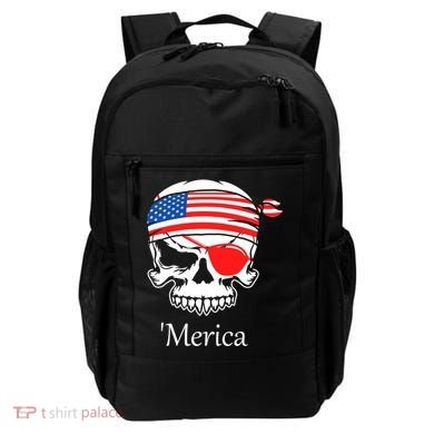 America Pirate Skull Flag July 4th Independence Day Merica Gift Backpack
