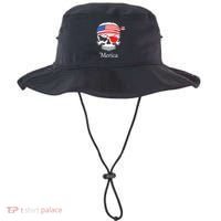 America Pirate Skull Flag July 4th Independence Day Merica Gift Bucket Hat thumb 0