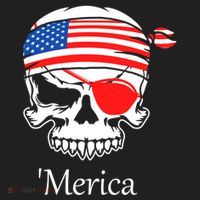 America Pirate Skull Flag July 4th Independence Day Merica Gift Beanie thumb 2