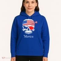 America Pirate Skull Flag July 4th Independence Day Merica Gift Hoodie thumb 5