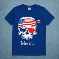 America Pirate Skull Flag July 4th Independence Day Merica Gift T-Shirt thumb 5