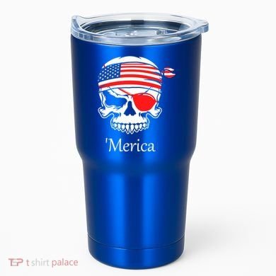 America Pirate Skull Flag July 4th Independence Day Merica Gift Tumbler