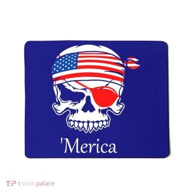 America Pirate Skull Flag July 4th Independence Day Merica Gift Mousepad