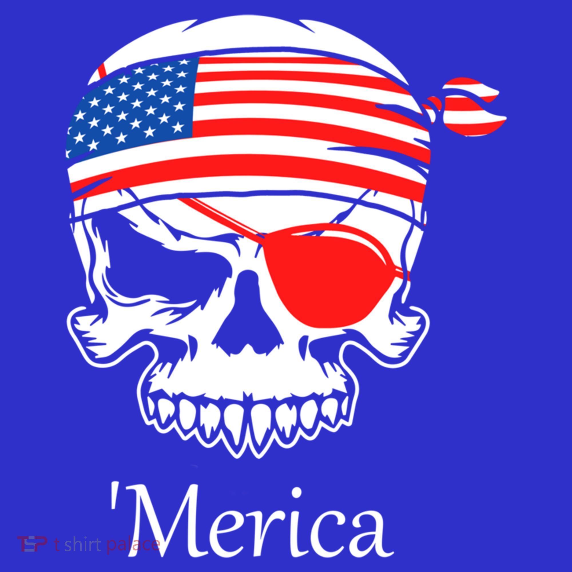 America Pirate Skull Flag July 4th Independence Day Merica Gift Baby Bodysuit